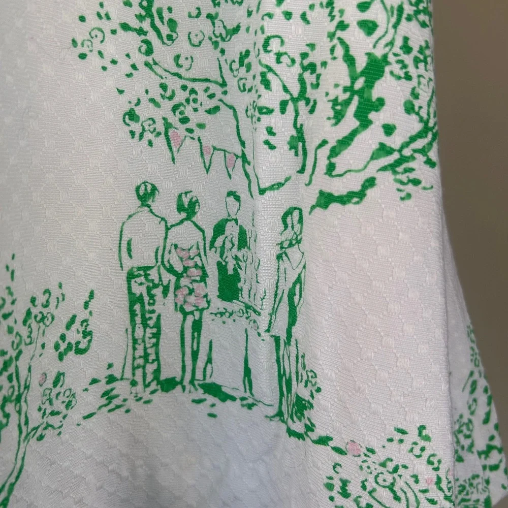 Lilly Pulitzer Amberly Resort White Spring Fever Toile Dress Size 8 Style 26873 - Picture 6 of 11